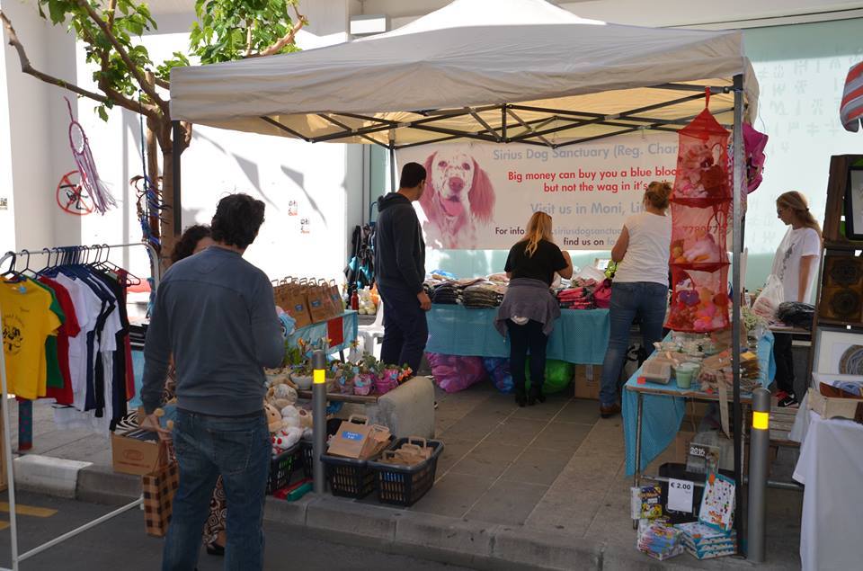 Sirius Dog Sanctuary selling merchandise and spreading awareness at the Limassol Street Life Festival, in Cyprus, May 2016 © Sirius Dog Sanctuary